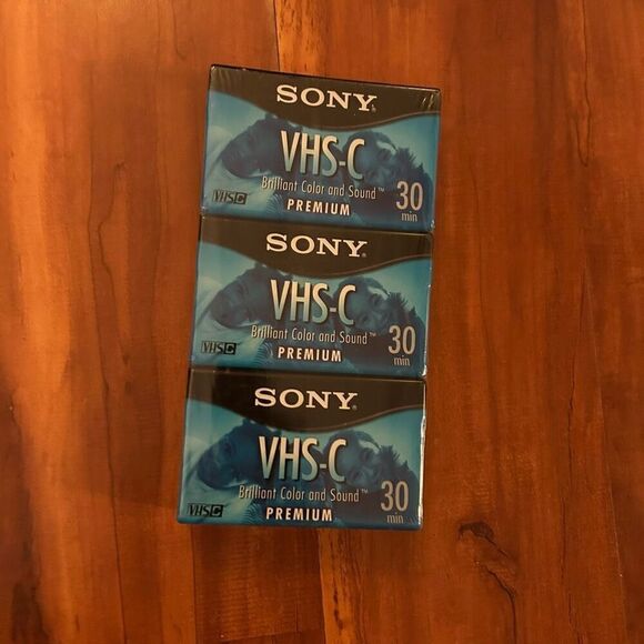 Sealed Sony VHS-C Premium 3 Pack Tapes 30 Minute SP 90 Minute EP New - Picture 2 of 4